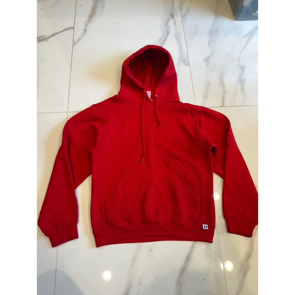Russell Athletic Red Fleece‎ Pullover Hoodie Sweatshirt Small Womens